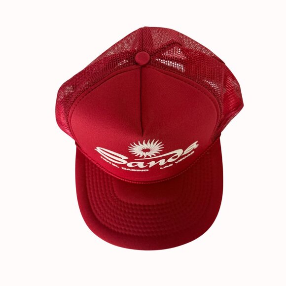 Sands Hotel Casino Trucker Hat Las Vegas VTG Red Mesh Cap Snapback Sun Logo - Picture 2 of 9
